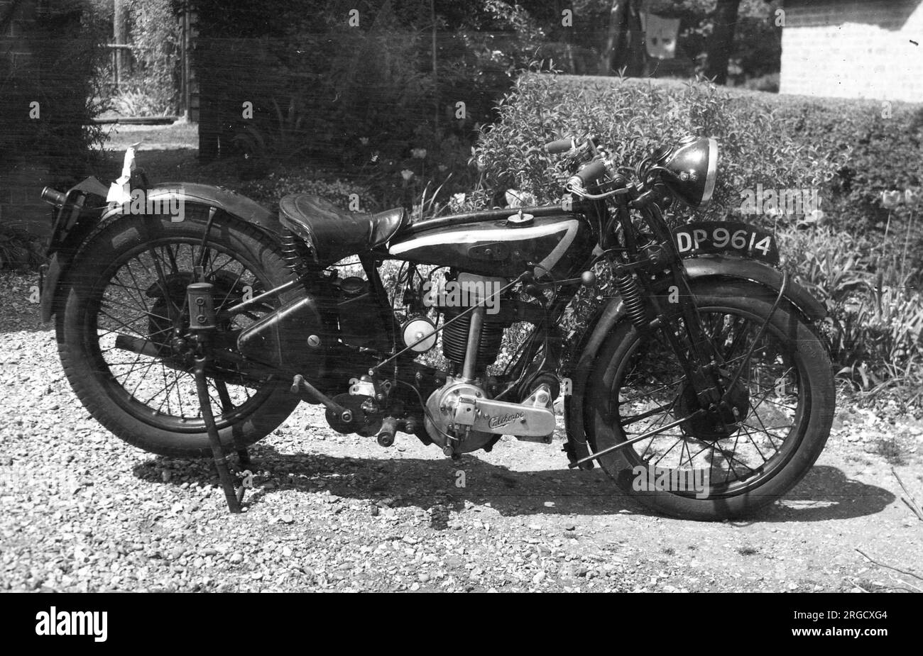 Calthorpe 350 cc. motorcycle, (first registered in Reading about July 1928). Stock Photo