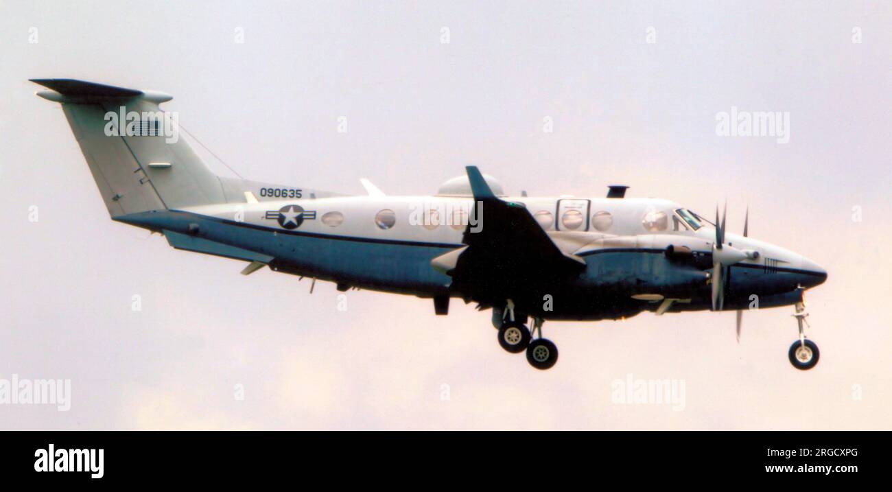 United States Air Force - Raytheon Beech MC-12W Liberty 09-0635 (MSN FL-635), of the 185th Special Operations Squadron, Oklahoma Air National Guard. Stock Photo
