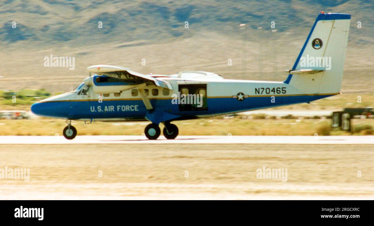 de Havilland DHC-6 Twin Otter N70465 (msn 554), of the 557th Flying Training Squadron USAF Academy CO., at the Nellis Air Force Base '50th Anniversary of the USAF' airshow on 26 April 1997. Stock Photo