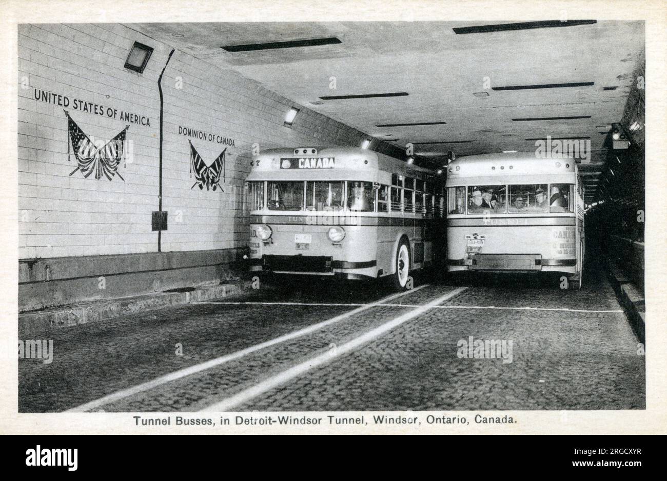 Tunnel Buses in the DetroitWindsor Tunnel, Windsor, Ontario, Canada