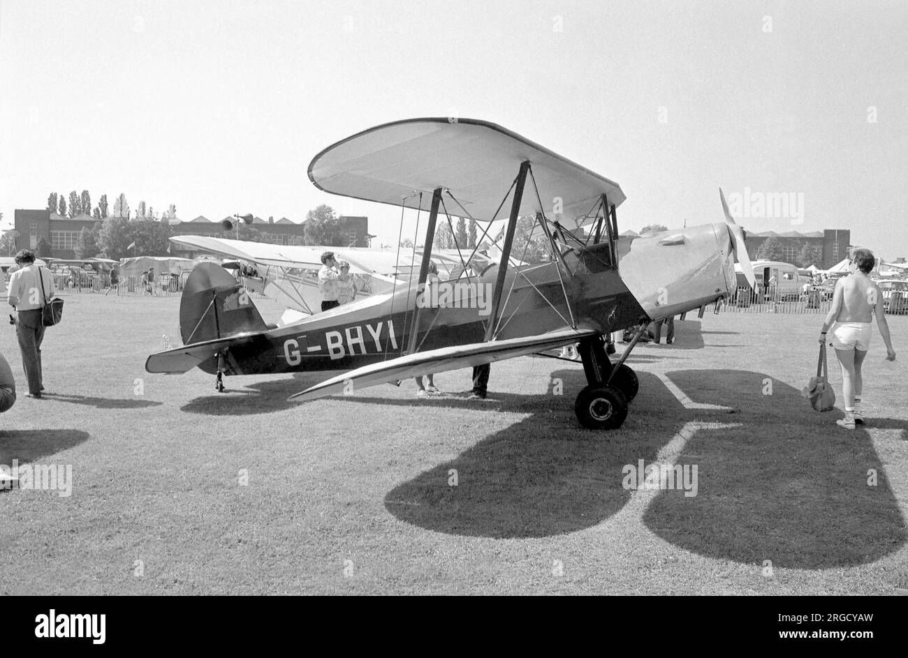Stampe et Vertongen SV.4a G-BHYI (msn 18), at Cranfield Aerodrome. Stock Photo