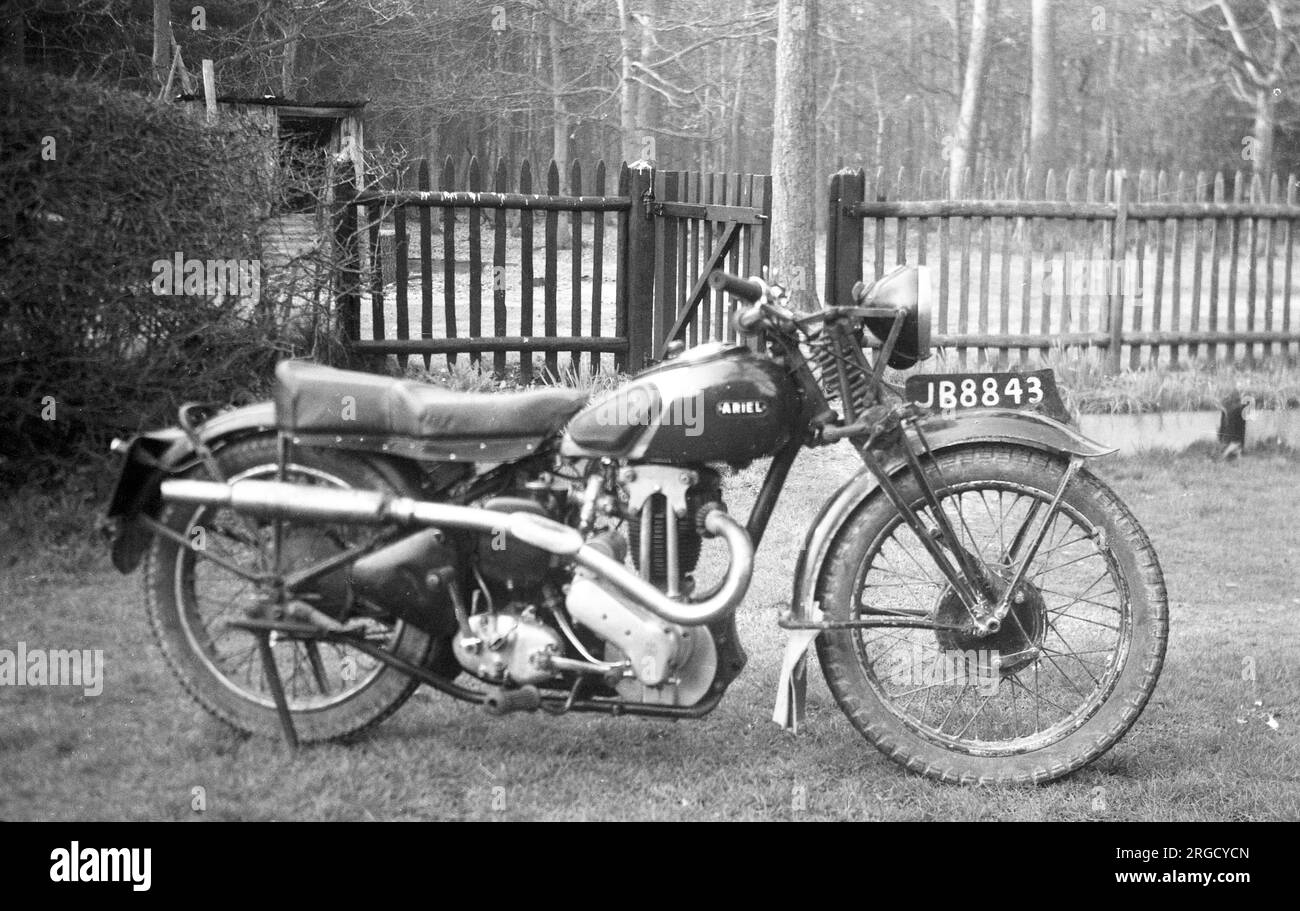Ariel 1938 Red Hunter 350cc motorcycle. Stock Photo