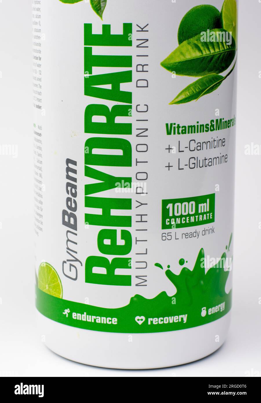 Nova Bana, Slovakia - August, 7, 2023 : Gymbeam ReHYDRATE Multi hypotonic  drink isolated on white background Stock Photo - Alamy