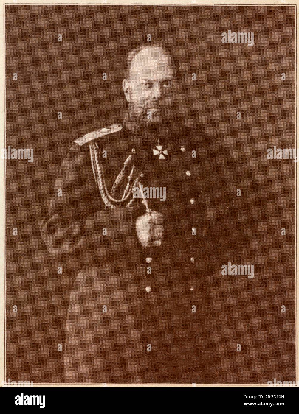 Tsar Alexander III (1845-1894) - Emperor of Russia, King of Poland and Grand Duke of Finland from 13 March 1881 until his death in 1894. Stock Photo