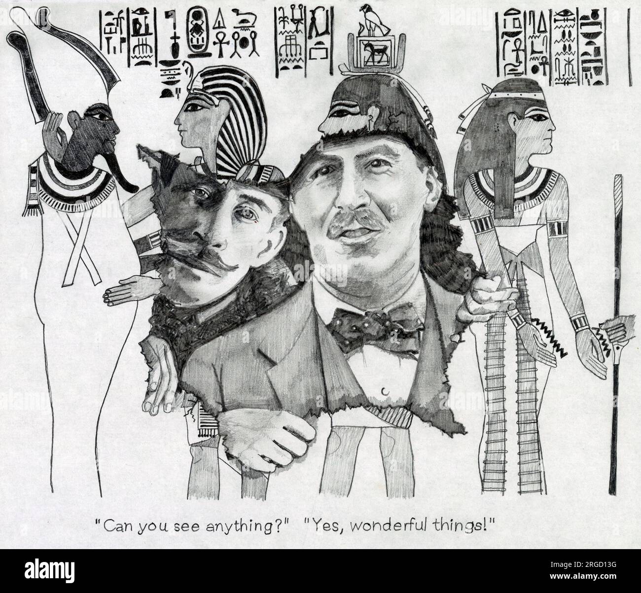An artistic representation of the Discovery of the Tomb of Tutankhamun ...