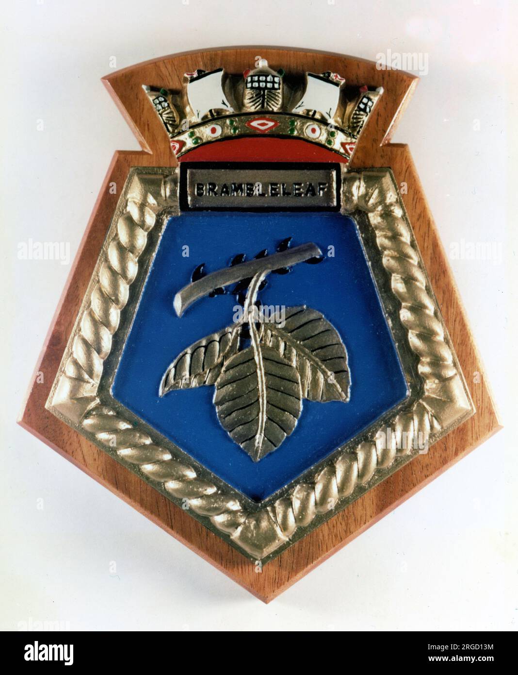 Royal Fleet Auxiliary - RFA Brambleleaf heraldic shield. Stock Photo