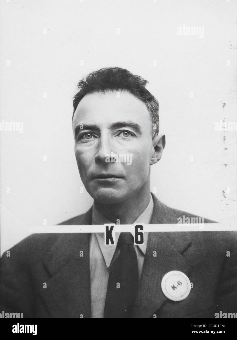 Robert Oppenheimer Los Alamos badge Los Alamos National Laboratory via CalimaX Stock Photo Alamy