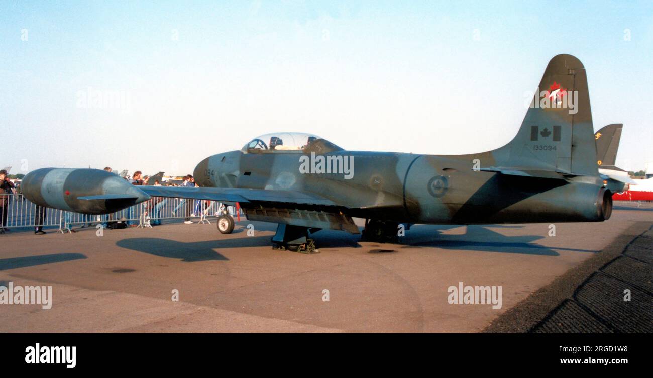 Canadian Armed Forces - Canadair CT-133AN Silver Star 3 133094 (msn T33-094), of the Group Transient Training Flight, at the RAF Abingdon Battle of Britain display , September 1990. Stock Photo