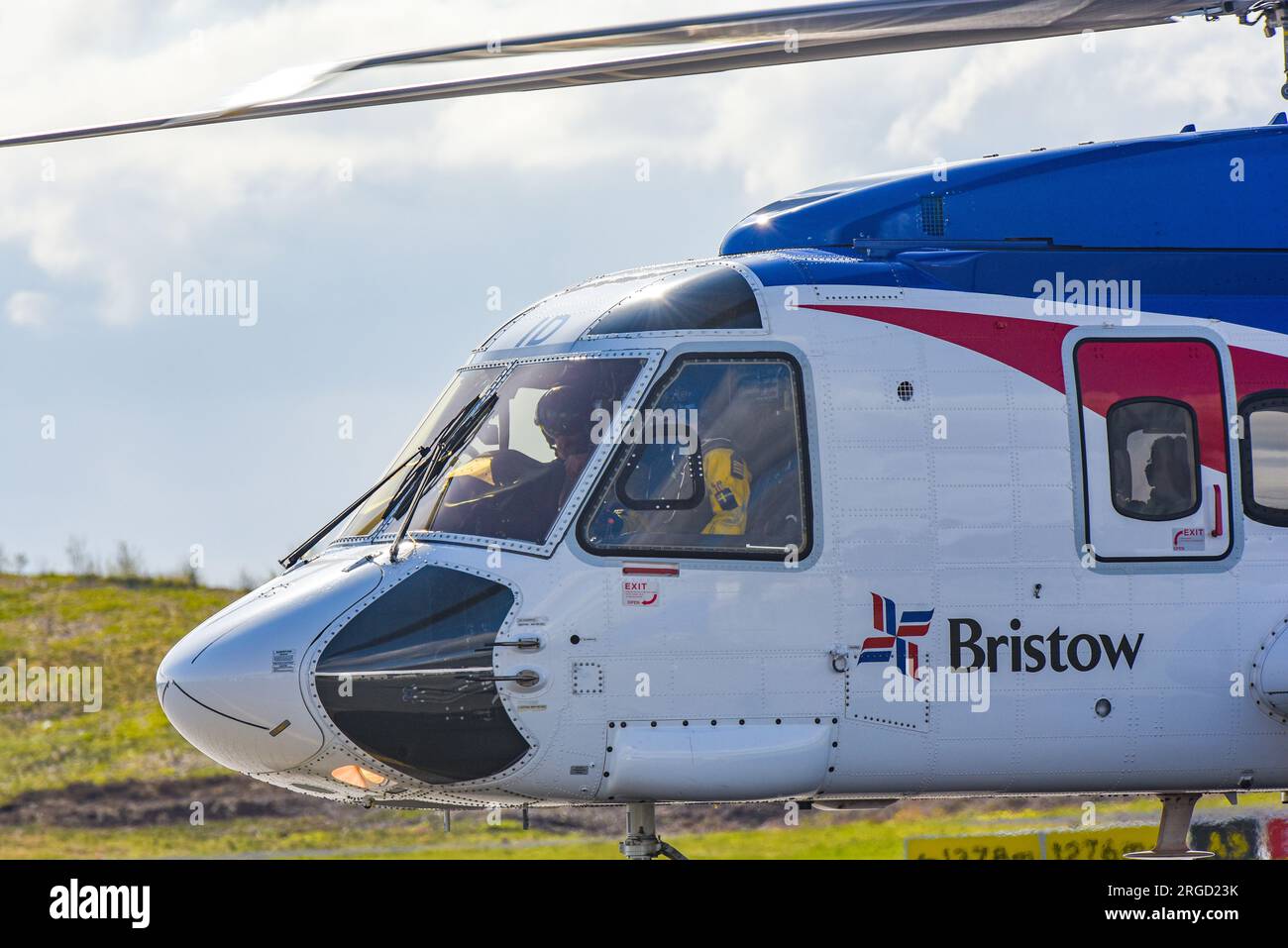 Bristow Group Helicopter Sikorsky S92 taking off from Bergen Airport