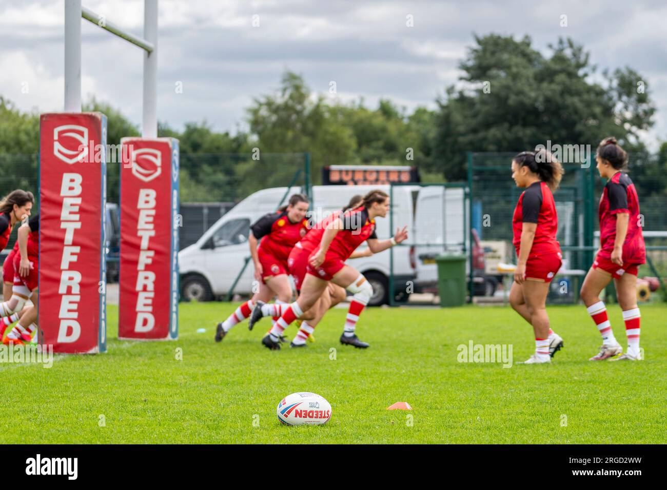 Salford Red Devils Women - Warm up pre game - Women's Super League Stock Photo