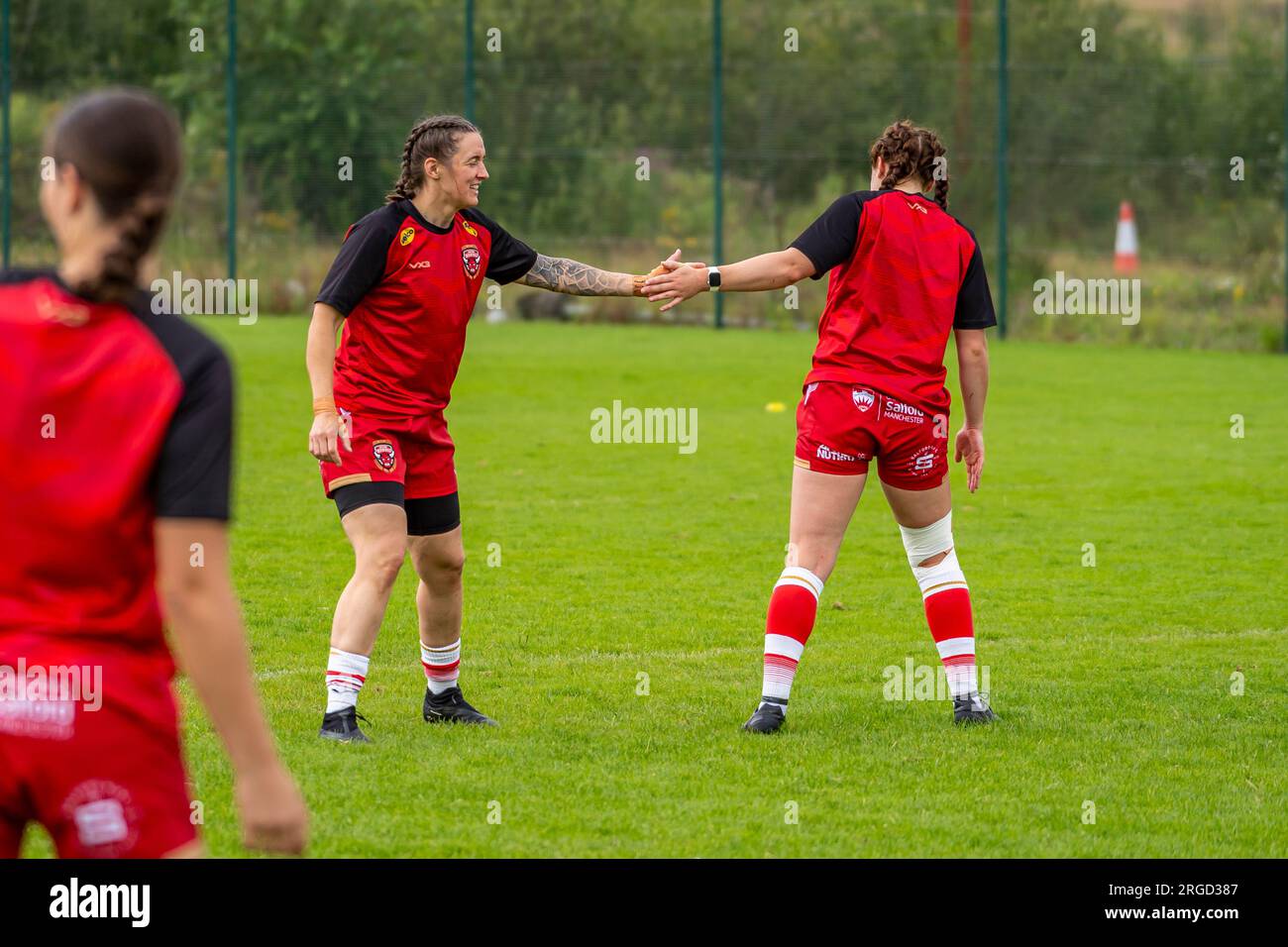 Salford Red Devils Women - Warm up pre game - Women's Super League Stock Photo