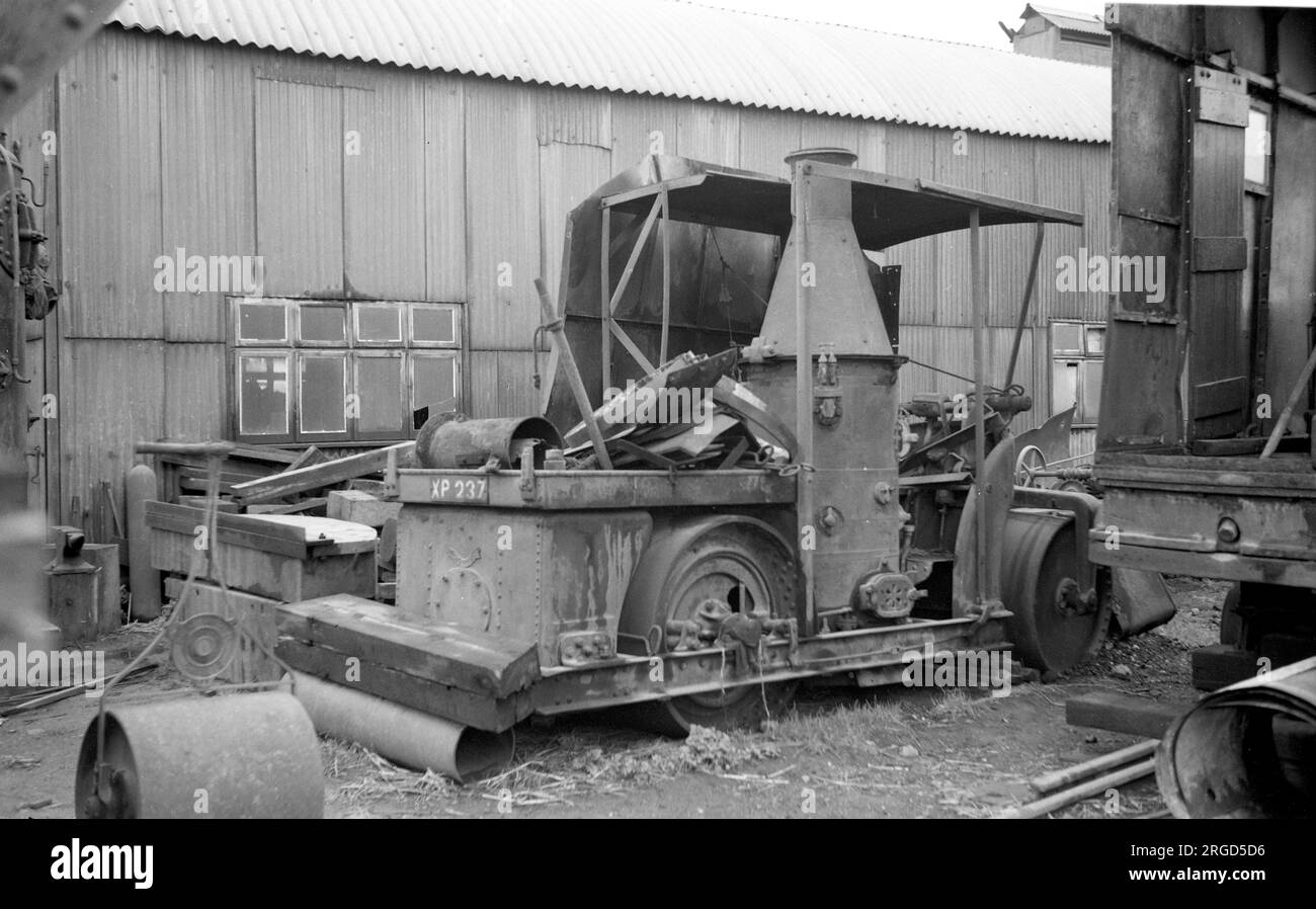 Aveling and Porter tandem road roller reg. XP 237, in the Thames Land
