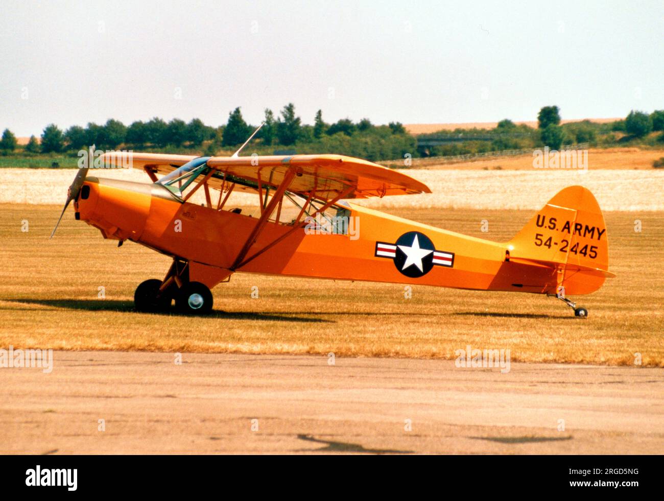 Piper L-21B-135 Super Cub G-OTAN - 54-2445 (msn 18-3845, ex R-155), seen fitted with the Whittaker Tandem Gear. Stock Photo