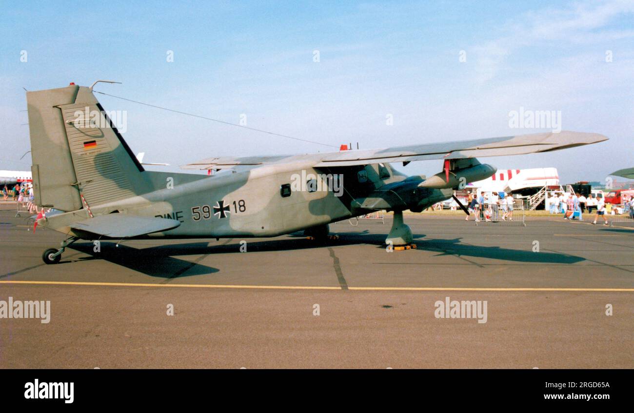 Marineflieger - Dornier Do-28D-2 Skyservant 59+18 (msn 4193) of MarineFliegerGeschwader 5 at the Boscombe Down - Air Tournament International - 13 June 1992. (Marineflieger - German Navy Aviation) Stock Photo