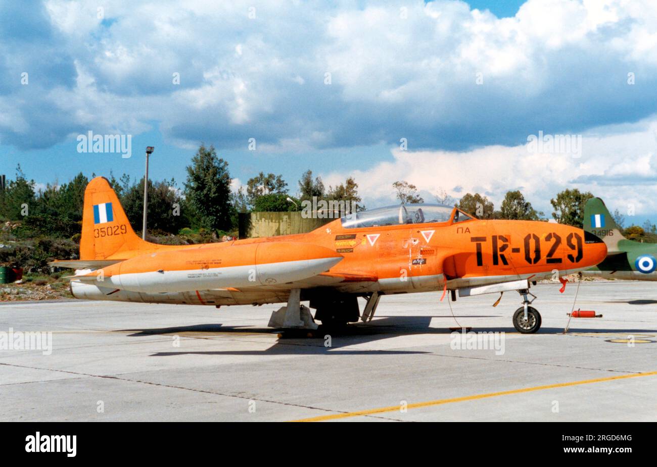 Hellenic Air Force - Lockheed T-33A-1-LO Shooting Star 35029 (msn 580-8368,  ex 53-5029 buzz number TR-029), at Souda Bat AB, Crete Stock Photo - Alamy