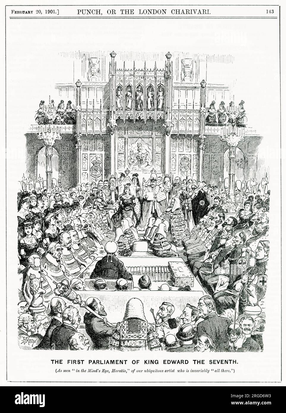 King Edward's first opening of parliament. Stock Photo