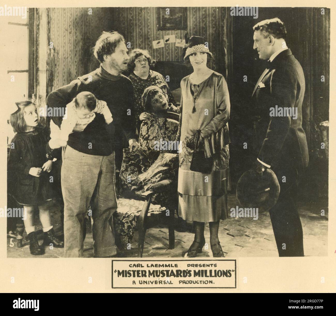 Carl Laemmle presents Mister Mustard's Millions - Universal film 1926-7, French comedy silent movie Stock Photo