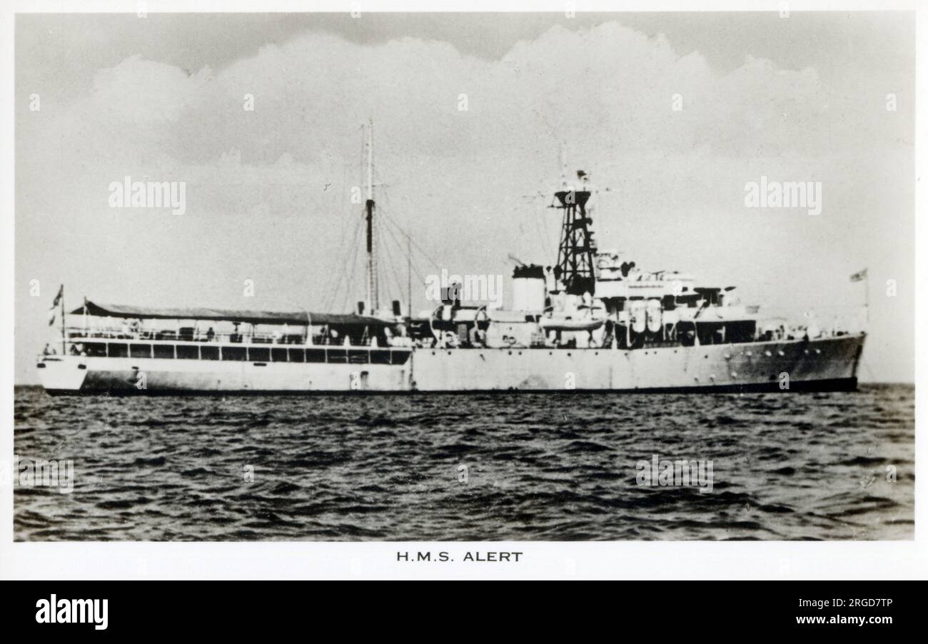 H.M.S. Alert (K 647) - Despatch Vessel, (formerly Bay-Class Frigate Dundrum Bay K 427) - Commissioned in 1946. Stock Photo