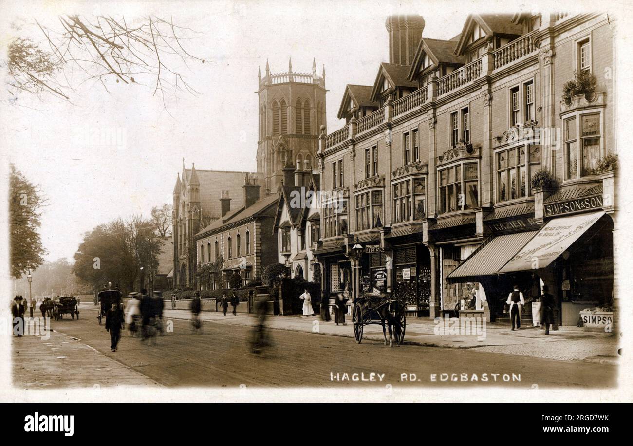 Hagley Road, Edgbaston, Birmingham looking west from Monument Road