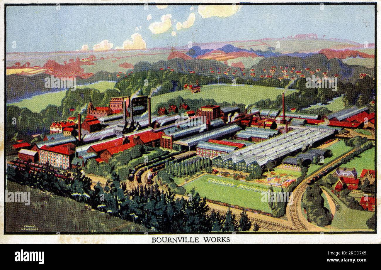 Cadbury's Bournville Works Birmingham panoramic overview of the