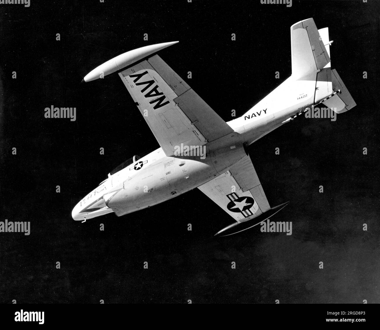 United States Navy - North American YT2J-1 Buckeye 144217 (249-1), the first YT2J-1 (later redesignated YT-2A). Stock Photo