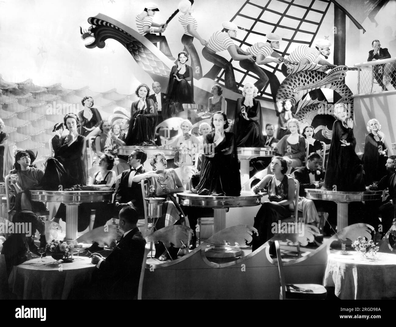 Large Stage Production, on-set of the Film, 'Ship Cafe', Paramount Pictures, 1935 Stock Photo