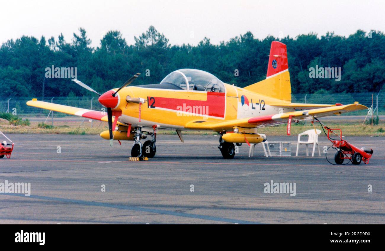Koninklijke Luchtmacht - Pilatus PC-7 Turbo Trainer L-12 (msn 611), of Koninklijke Luchtmacht - Royal Netherlands Air Force. Stock Photo