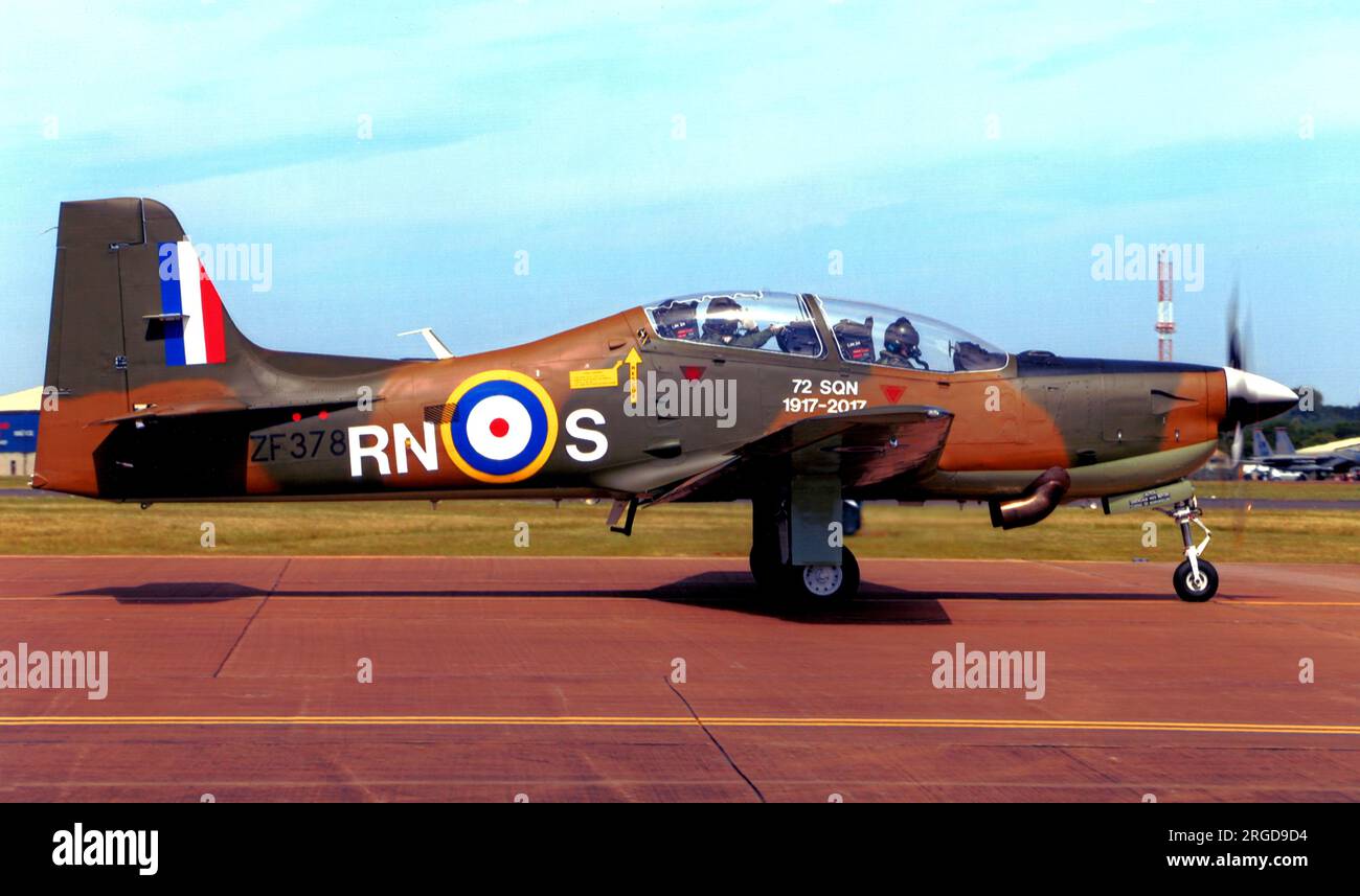 Royal Air Force - Short Tucano T.1 ZF378 / RN-S (msn S121/T92), of No.207 (R) Squadron. Stock Photo