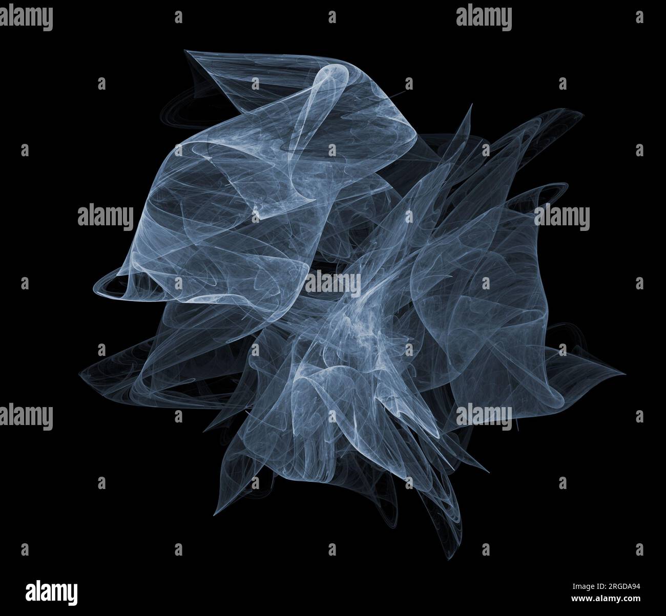 Computer generated grey fractal pattern on black can use as abstract background Stock Photo