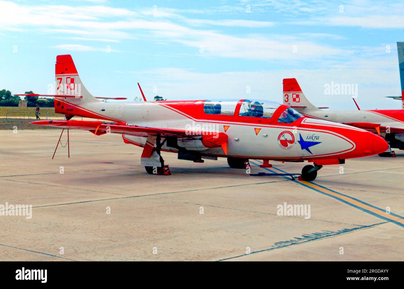 Polish Air Force - PZL-Mielec TS-11 Iskra 0210 / 7 (msn 1H02-10) of the White Iskras formation aerobatic display team. Stock Photo