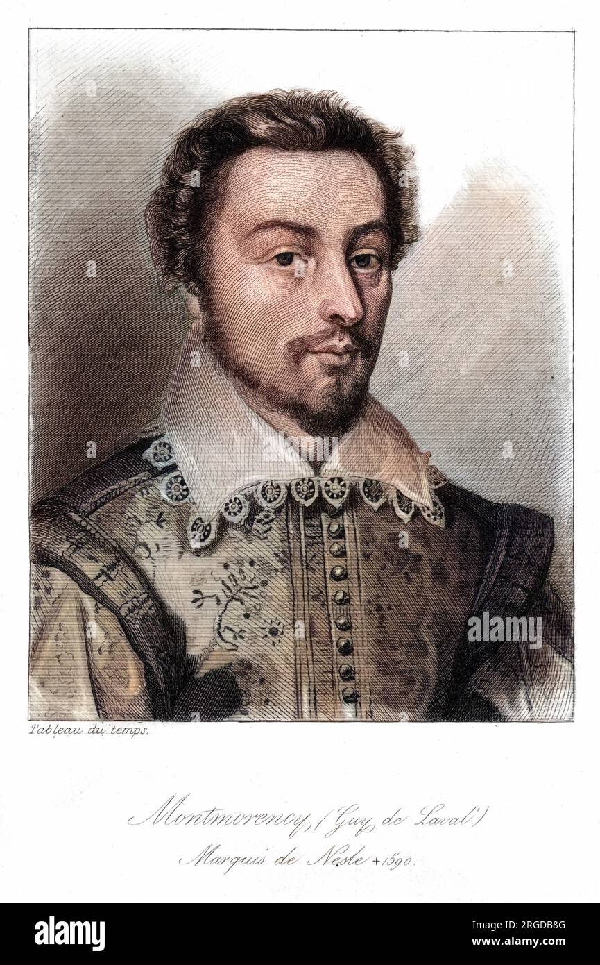 GUY de LAVAL de MONTMORENCY French nobleman of a distinguished family. Stock Photo