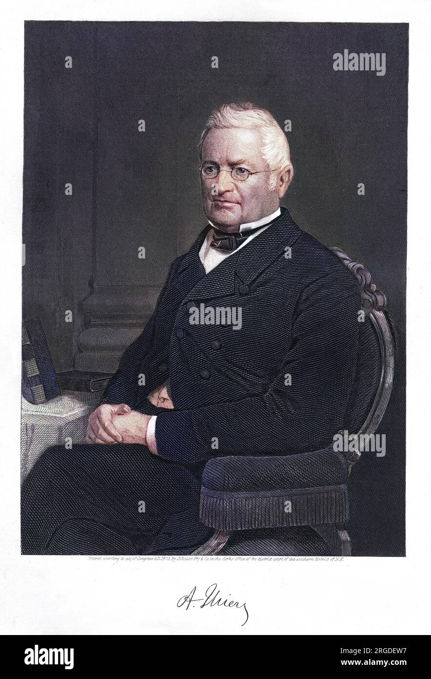 LOUIS-ADOLPHE THIERS (1797 - 1877), French statesman, with his autograph. Stock Photo