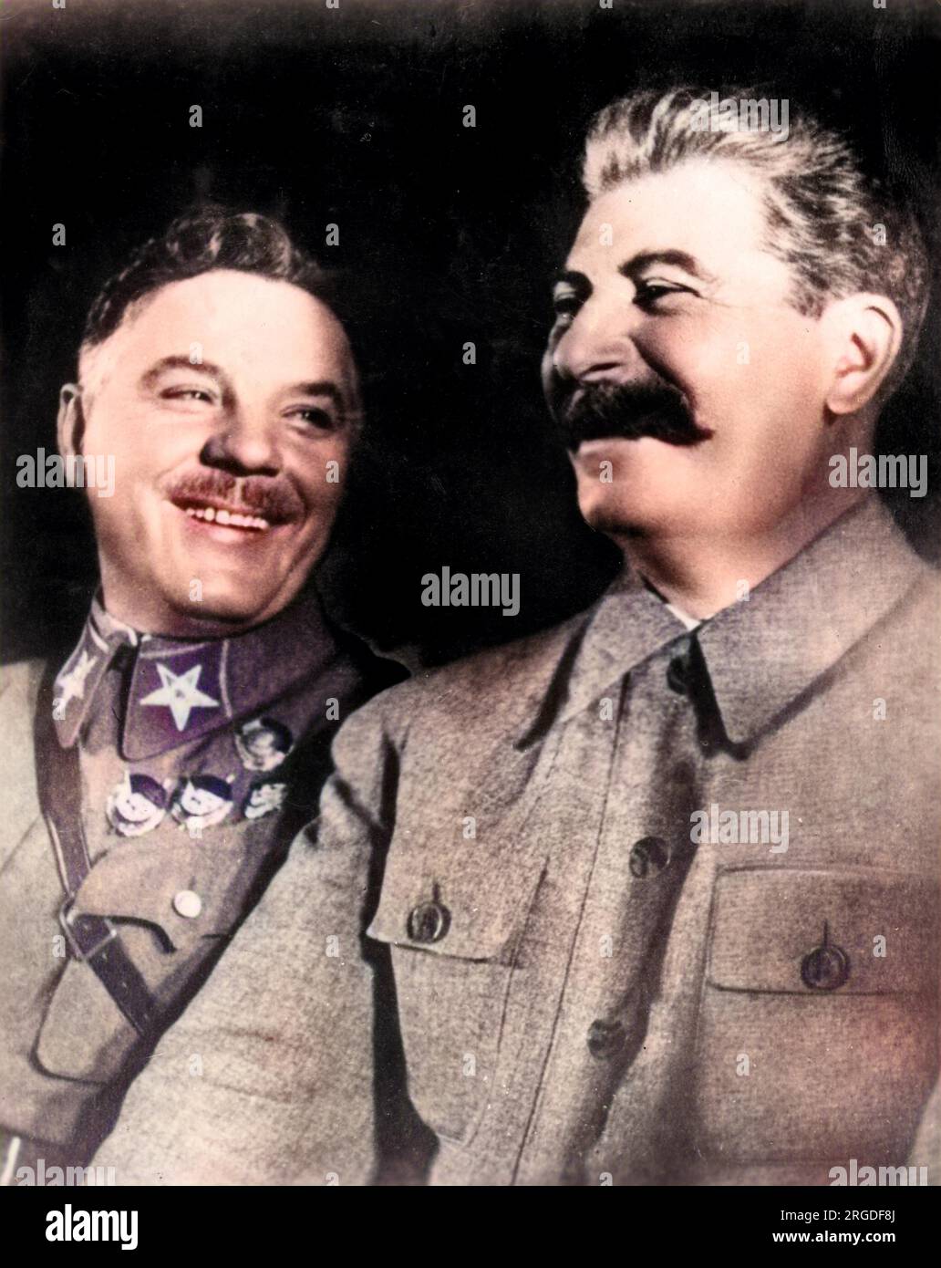 Josef Stalin (1879 - 1953) Soviet political leader with a colleague. Stock Photo