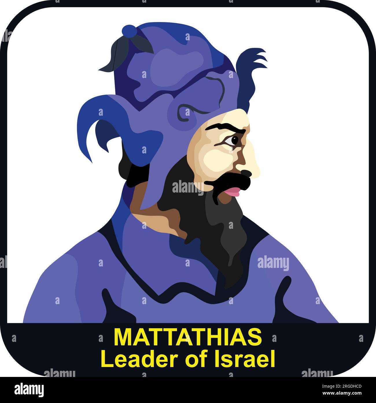 Mattathias Maccabee 1st Leader of Israel Maccabee Stock Vector