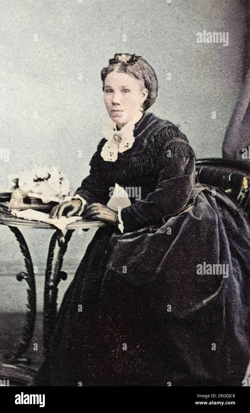 Mrs Thomas Everitt (1825-1915), English spirit medium from 1855 onwards, wife of a North London tailor. She was the first to produce direct voices in England, claimed to be of John Watts and Znippy, a South Sea Islander. She also produced automatic writing, raps and psychic light. Stock Photo