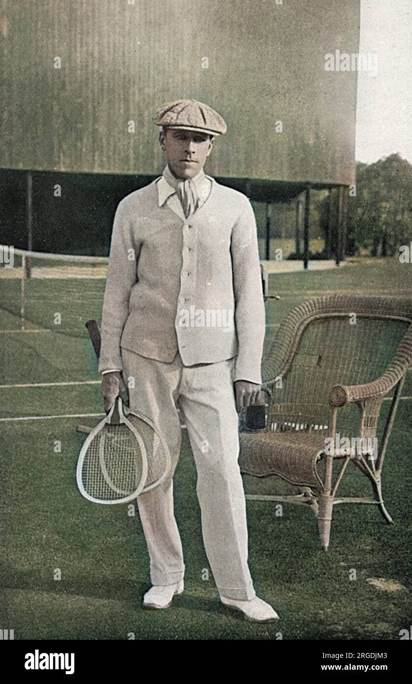 Norman Everard Brookes (1877-1968) Australian No. 1. tennis player and Wimbledon champion in 1907 and 1914.  Brookes also played doubles with the New Zealander, Anthony Wilding (four-times Wimbledon champion) and beat him in the championship final in 1914 in three straight sets. Stock Photo