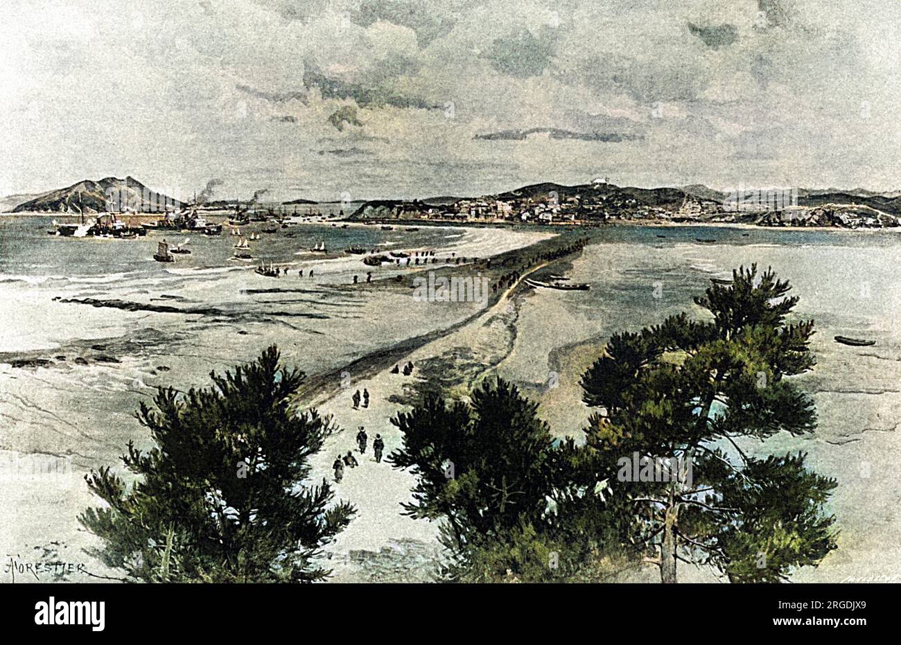 (aka Jinsen or Chemulpo) Distant view of the treaty port. Stock Photo