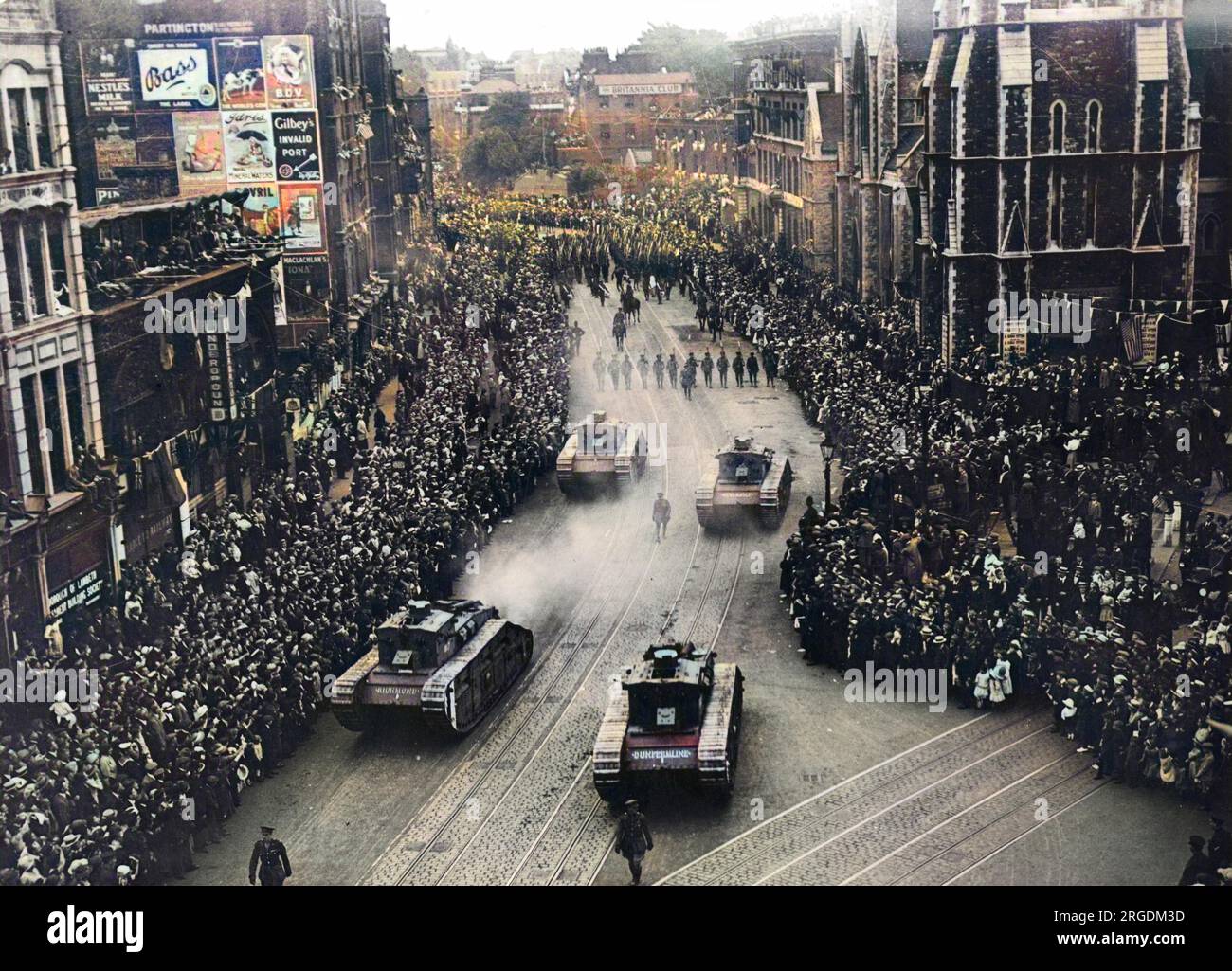 War Procession Tanks take part in the Peace Day Victory procession through London on ...