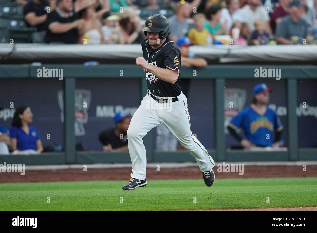 August 5 2023: El Paso designated hitter Tim Lopes (3) takes a walk during  the game with El Paso Chihuahuas and Salt Lake Bees held at Smiths Field in  Salt Lake Ut.