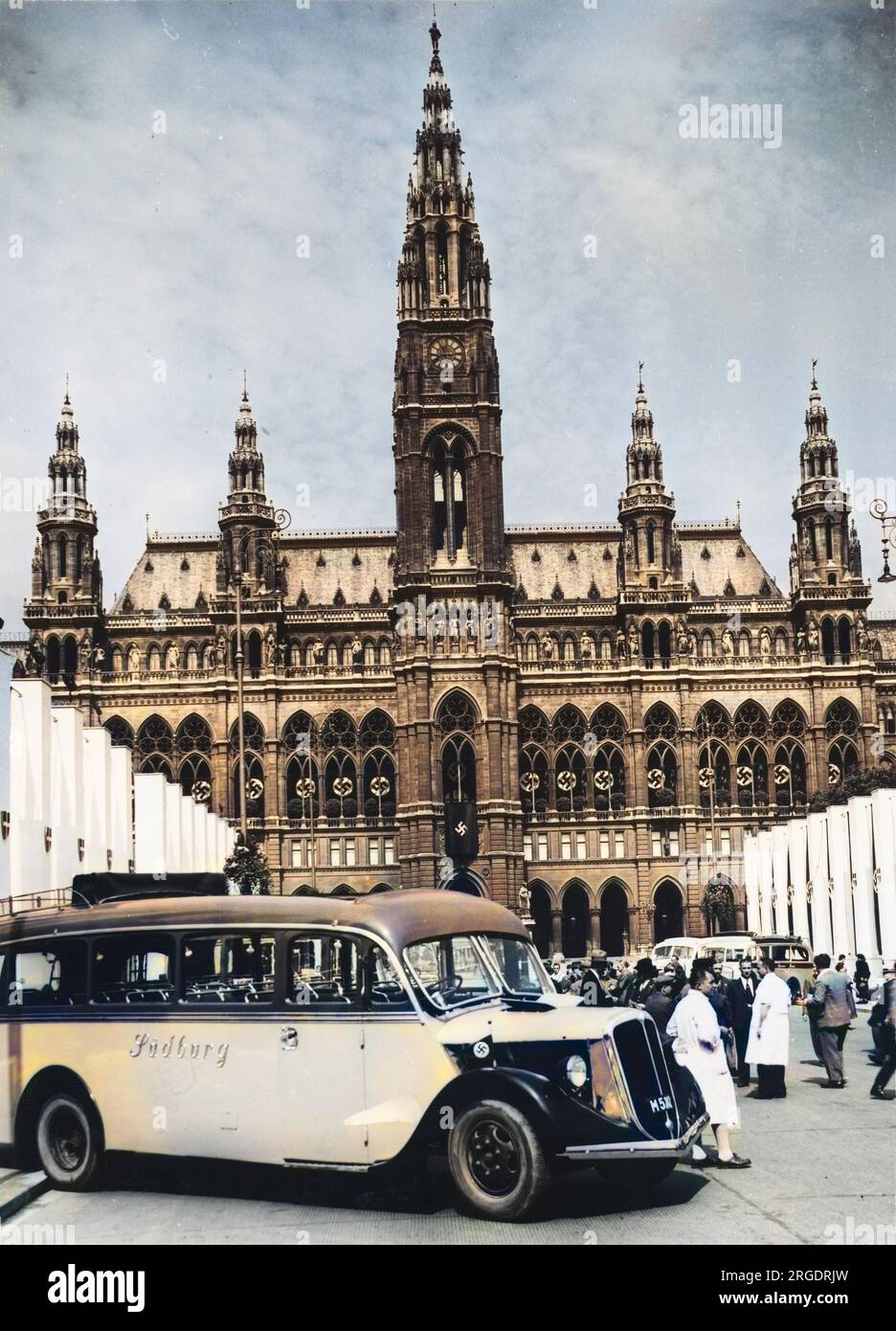 Vienna City Hall at Adolf Hitler platz Stock Photo