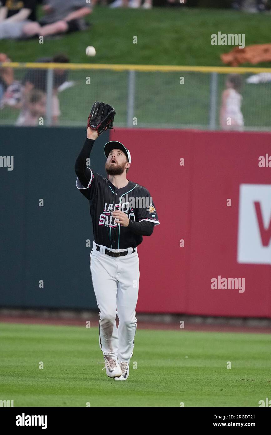 August 5 2023: Salt Lake right fielder Jared Walsh (36) makes a play during  the game with El Paso Chihuahuas and Salt Lake Bees held at Smiths Field in Salt  Lake Ut.