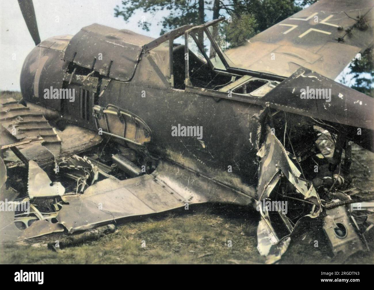 A crashed German plane during the Second World War Stock Photo Alamy