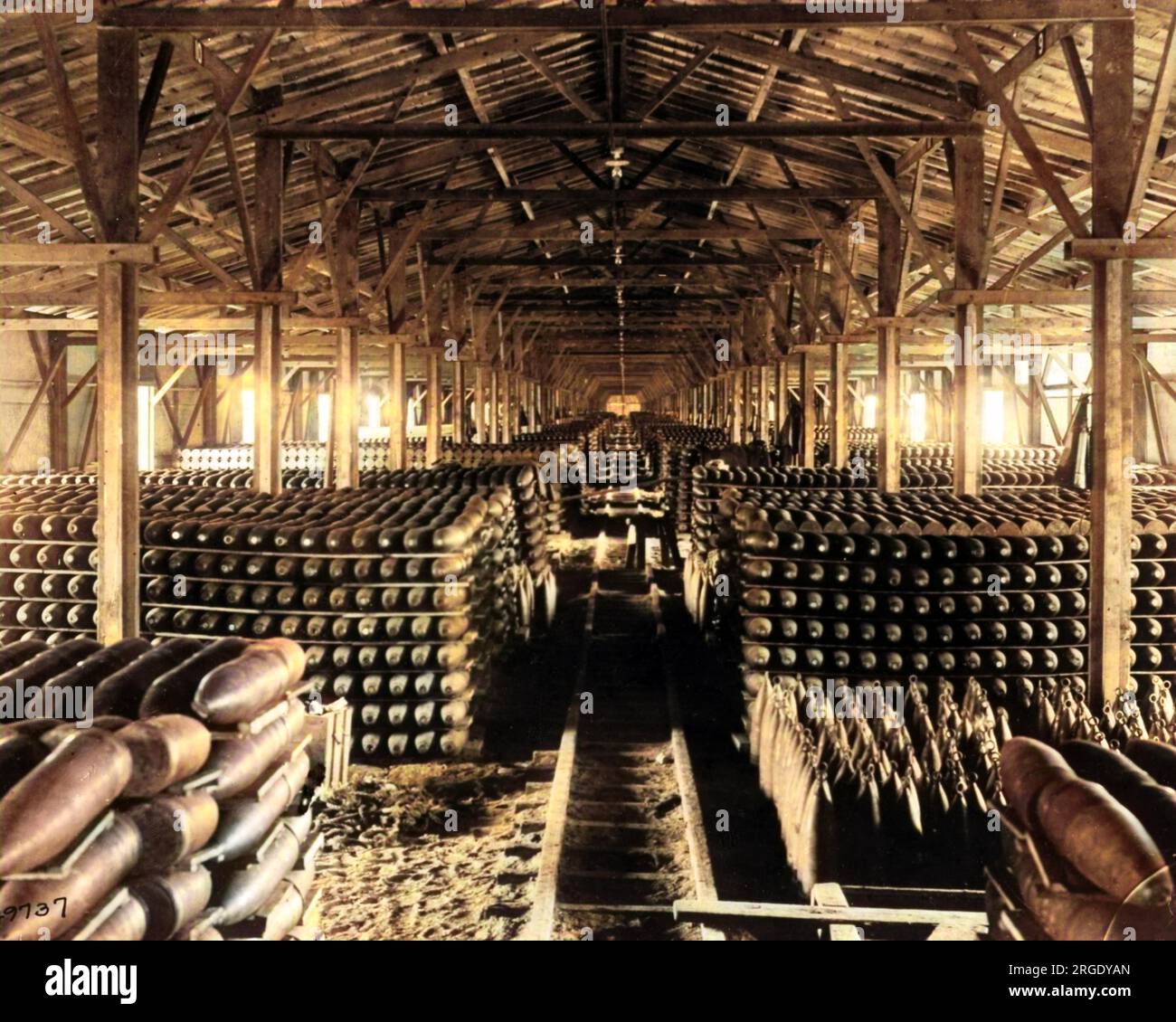 Storage of shells for use on the Western Front in France during World