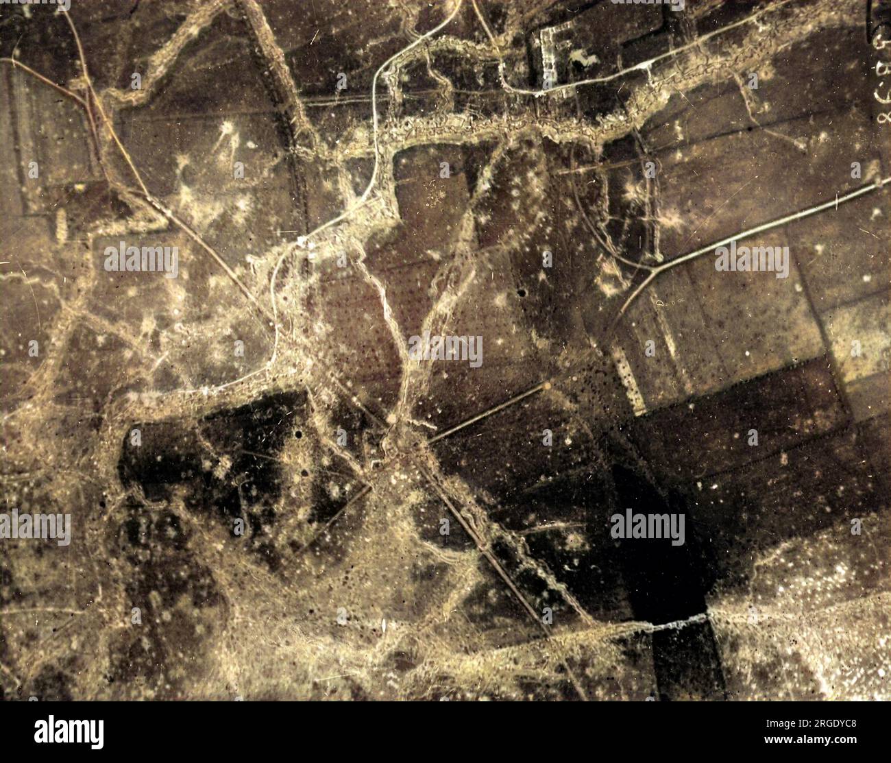 An aerial observation photo of an unidentified area on the Western ...