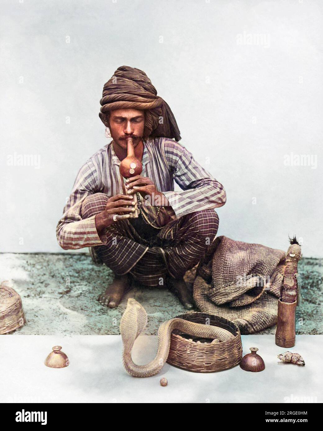 Snake charmer with snake, India Stock Photo Alamy