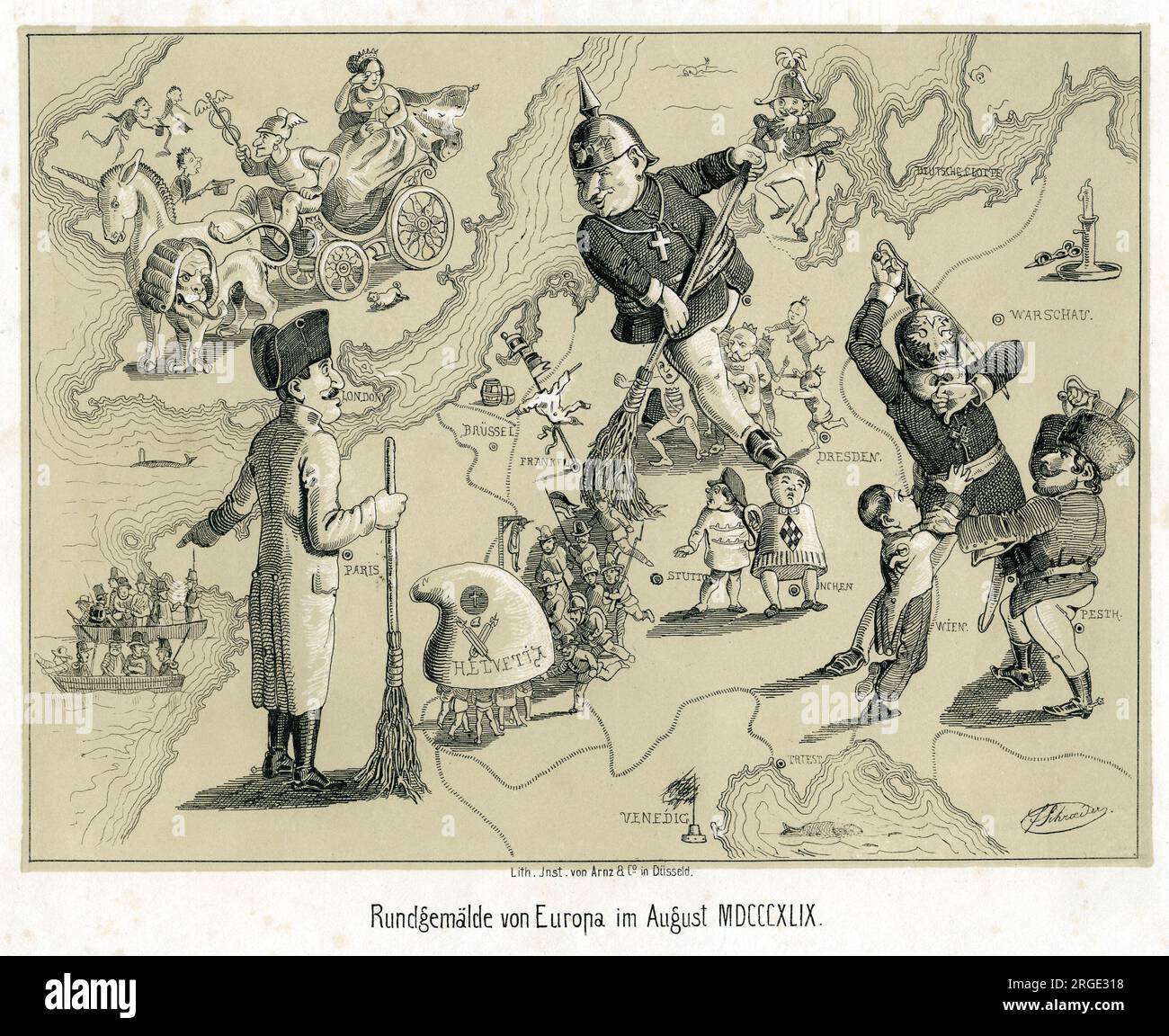Cartoon map of northern europe stock photo alamy