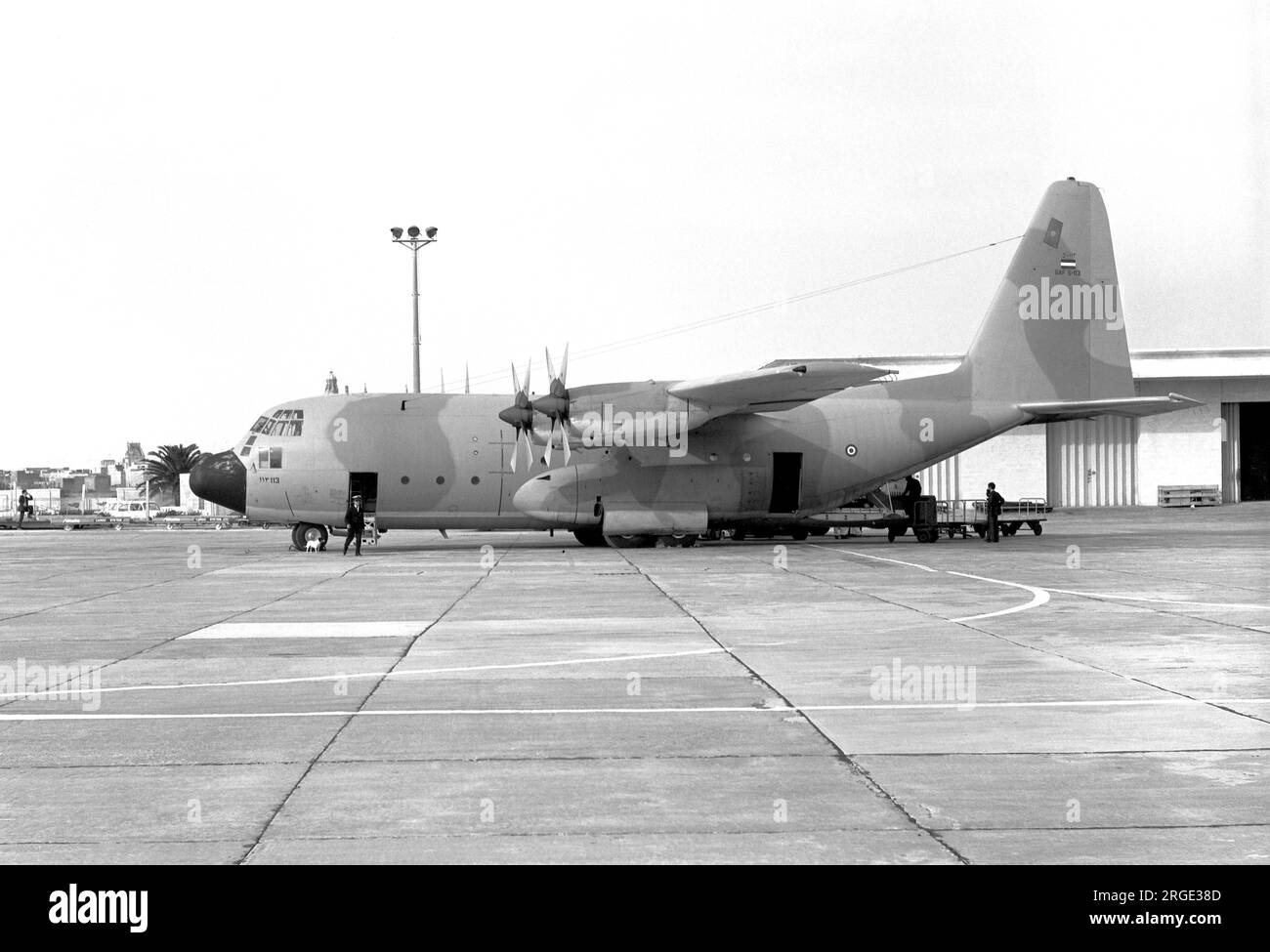 Imperial Iranian Air Force â€“ Lockheed C-130E Hercules 5-113 (MSN 382C-6D-4726), of 5 ATS. Stock Photo