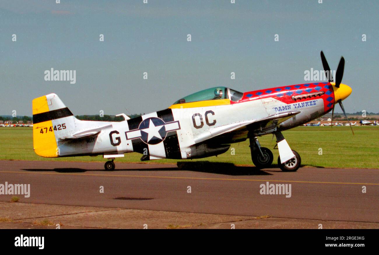 North American P-51D Mustang N11T 'Damn Yankee' (msn 122-40965), at Duxford. Stock Photo