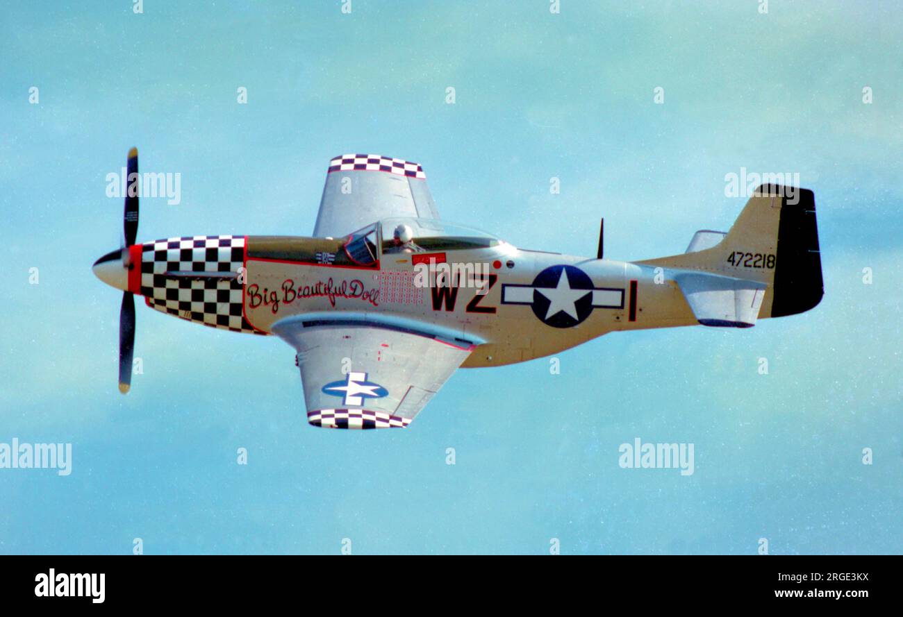 Commonwealth Aircraft CA-18 Mustang Mk.22 G-HAEC 'Big Beautiful Doll' (msn CACM-192-1517), of The Old Flying Machine Company. Stock Photo