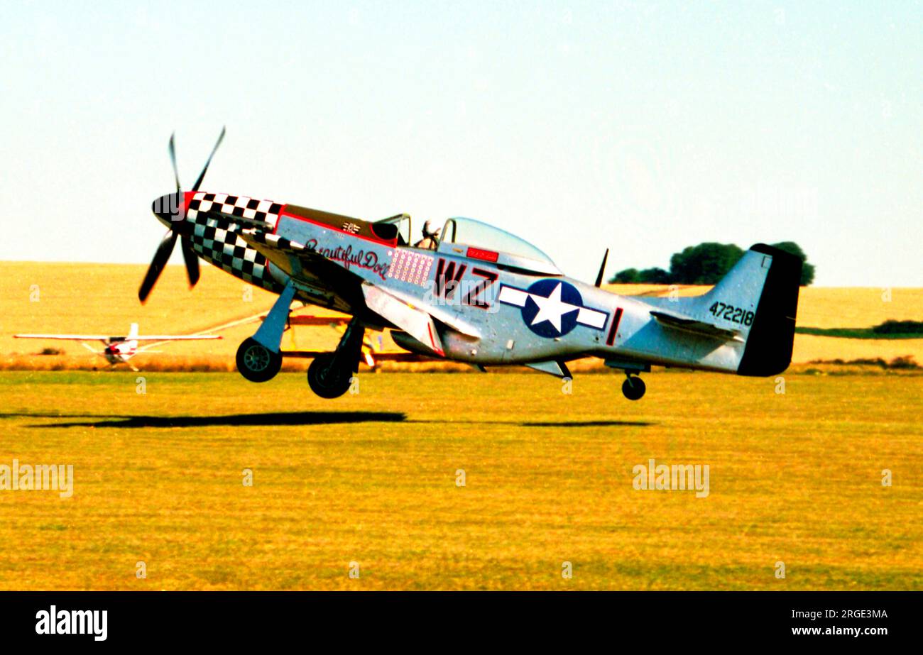 Commonwealth Aircraft CA-18 Mustang Mk.22 G-HAEC 'Big Beautiful Doll' (msn CACM-192-1517), of The Old Flying Machine Company. Stock Photo